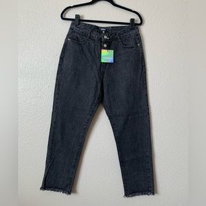 ASOS missguided boyfriend mom fit grey black jeans 8
